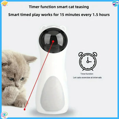 Automatic Laser Cat Toy with Spinning Laser and Smart Timer -Interactive Play Mode, Adjustable Speed,15-Minute Timer