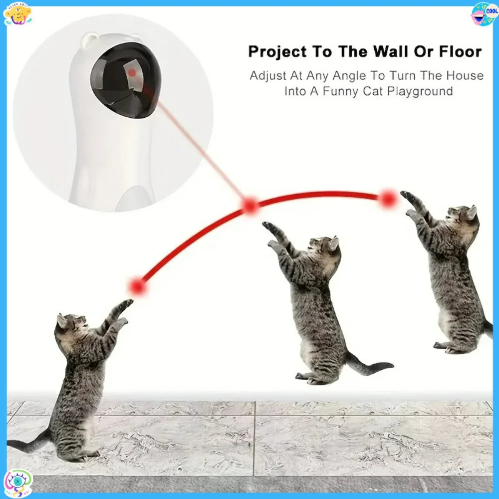 Automatic Laser Cat Toy with Spinning Laser and Smart Timer -Interactive Play Mode, Adjustable Speed,15-Minute Timer